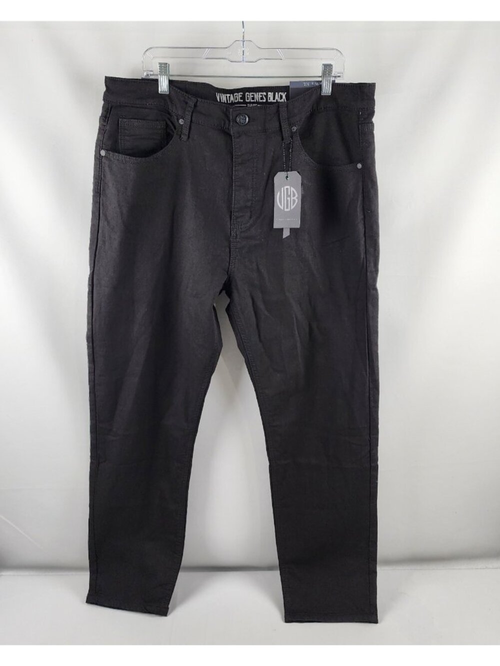 Vintage Genes Black Jeans Mens 40x30 Black Slim Fit Denim NWT